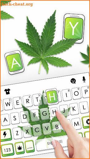 Fresh Weed Leaf Keyboard Background screenshot