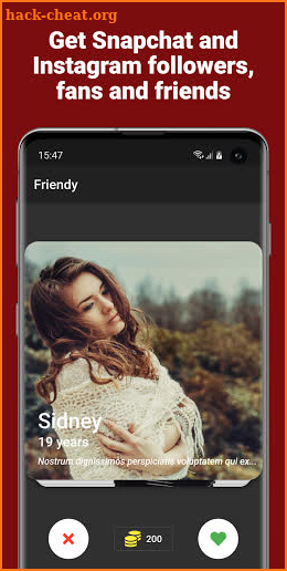 Friendy — Get Snapchat and Instagram followers screenshot