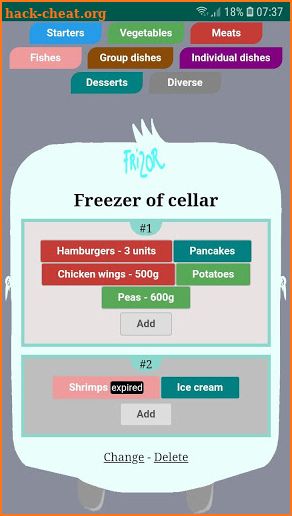 Frizor - manage contents of your freezor screenshot