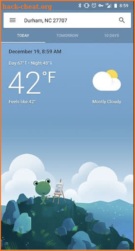 Frog weather screenshot