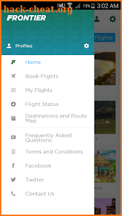 Frontier Airlines screenshot
