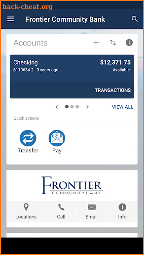 Frontier Community Bank screenshot