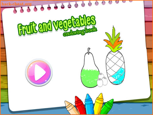 Fruits and Vegetables coloring page screenshot