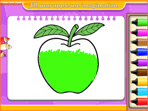 Fruits and Vegetables coloring page screenshot