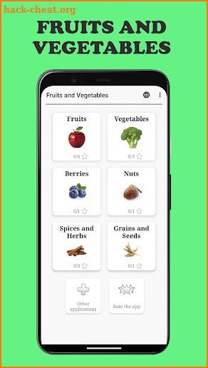 Fruits and Vegetables - Quiz screenshot