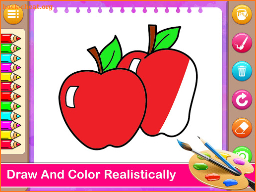 Fruits Coloring Book & Drawing Book Game For Kids screenshot