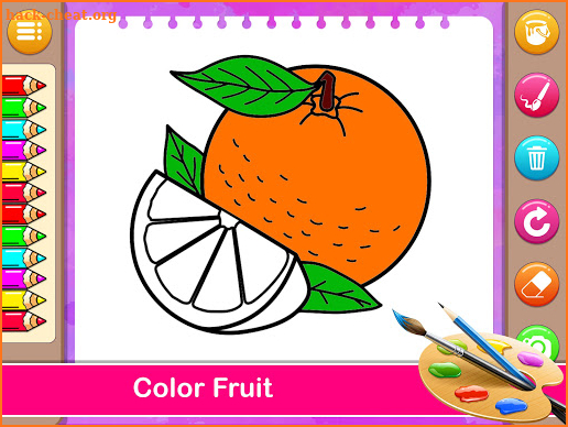 Fruits Coloring Book & Drawing Book Game For Kids screenshot
