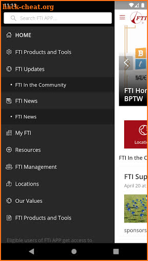 FTI APP screenshot