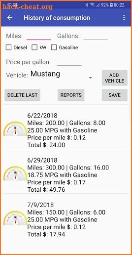 Fuel Consumption screenshot