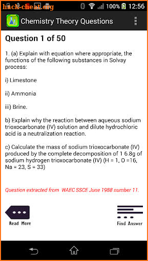 Full Chemistry Questions screenshot
