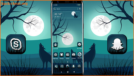 Full Moon Wolf Theme screenshot