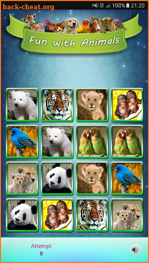 Fun With Animals Matching Game screenshot