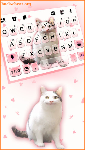 Funny Cat Face Keyboard Background screenshot