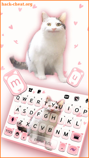Funny Cat Face Keyboard Background screenshot