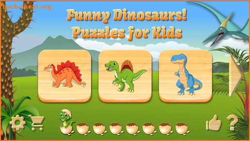 Funny Dinosaurs Kids Puzzles, full game. screenshot