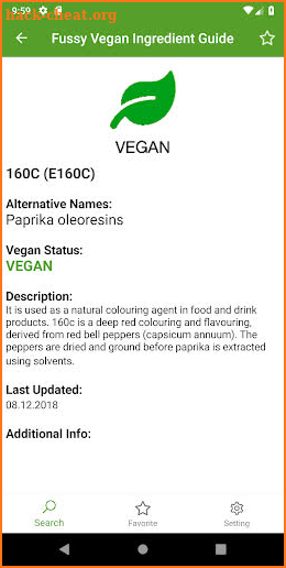 Fussy Vegan Ingredient Guide screenshot