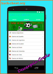 Fútbol en Vivo Radio FM/AM Diarios y Noticias screenshot