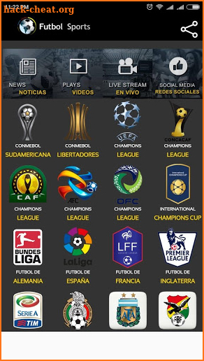 Futbol Sports - TV En Vivo Campeonatos del Mundo screenshot