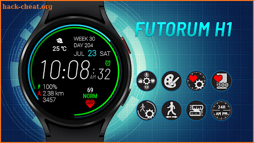 Futorum H1 Digital watch face screenshot