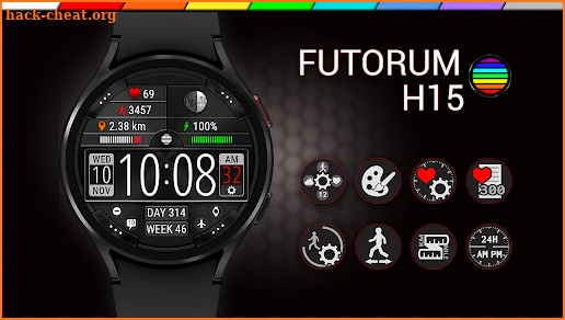 Futorum H15 Digital watch face screenshot