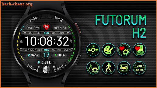 Futorum H2 Digital watch face screenshot
