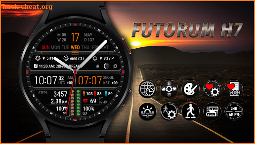 Futorum H7 Digital watch face screenshot