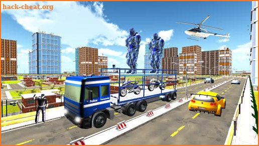 Future Police Robot Bike Airplane Transporter screenshot