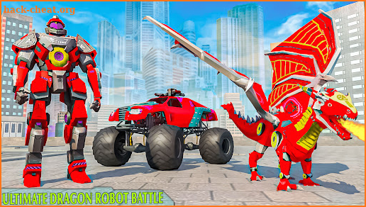 Futuristic Flying Dragon Robot War Game screenshot