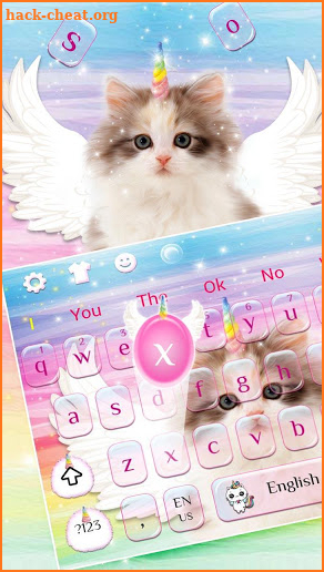 Fuzzy Angle Unicorn Cat Keyboard Theme screenshot