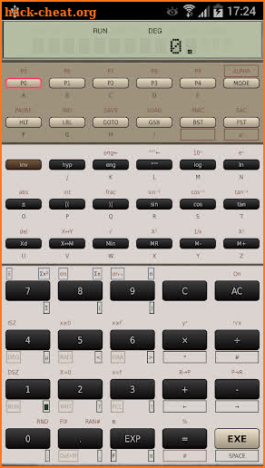 FX-602P scientific calculator screenshot
