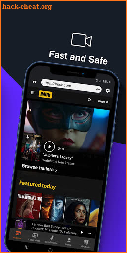 FX Browser Fast Web Browser Video Music Player screenshot