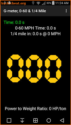 G-meter, 0-60 & 1/4 mile drag screenshot