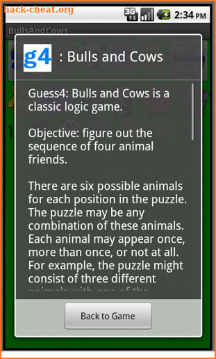 g4: Bulls and Cows screenshot