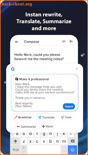Galaxy AI - Writing Assistant screenshot