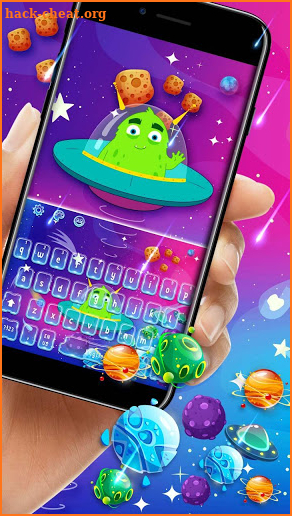 Galaxy Alien Cartoon Keyboard Theme screenshot