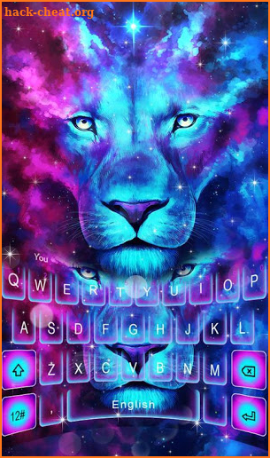 Galaxy Blue Eyes Lion Keyboard Theme screenshot