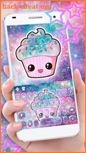 Galaxy Candy Cupcake Keyboard Theme screenshot