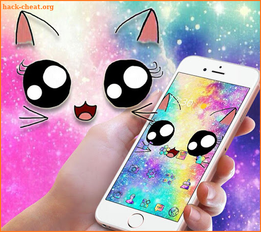 Galaxy Cute Kitty Sparkle Theme screenshot