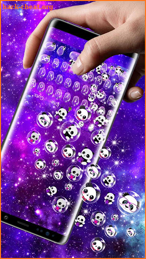 Galaxy Cute Panda Gravity Keyboard Theme screenshot