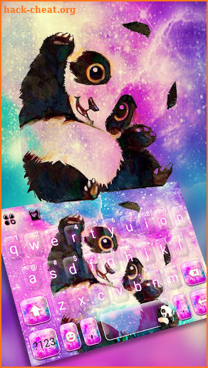 Galaxy Cute Panda Keyboard Theme screenshot