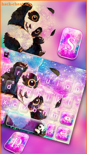 Galaxy Cute Panda Keyboard Theme screenshot
