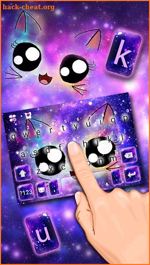 Galaxy Cute Smile Cat Keyboard Theme screenshot