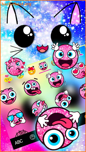 Galaxy Cuteness Kitty Keyboard Theme screenshot