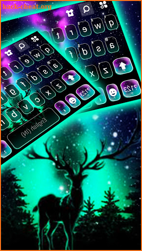 Galaxy Deer Neon Keyboard Background screenshot