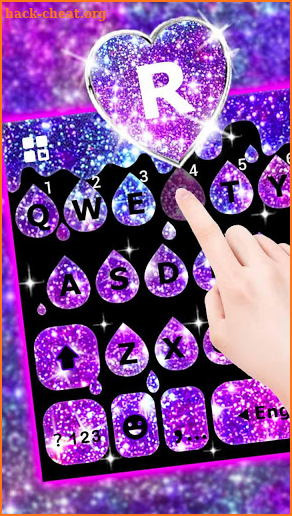 Galaxy Drop Heart Keyboard Theme screenshot