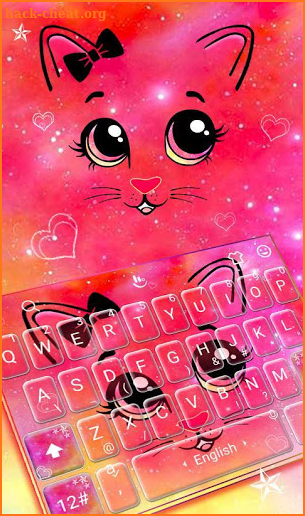 Galaxy Emoji Kitty Cat Keyboard Theme screenshot