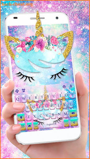 Galaxy Flower Unicorn Keyboard Theme screenshot