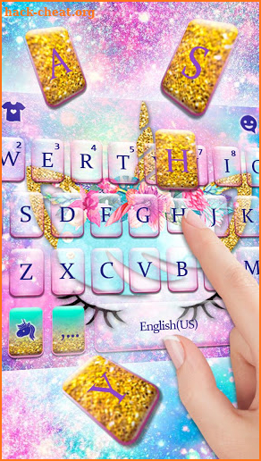 Galaxy Flower Unicorn Keyboard Theme screenshot