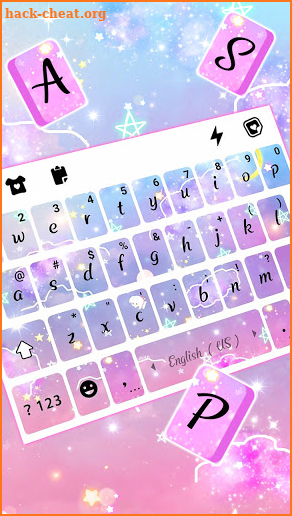 Galaxy Glitter Clouds Keyboard Background screenshot