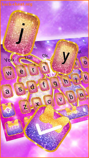 Galaxy Gold Pink Bow Keyboard screenshot
